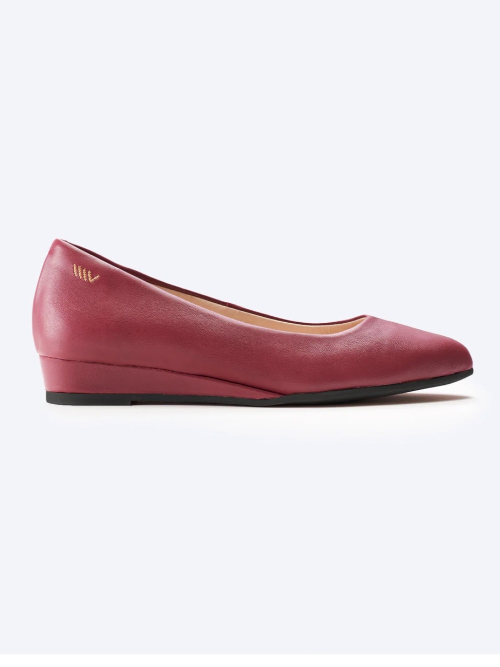 Viscata Barcelona Roma Burgundy Leather Pointed Flat Wedge Shoes